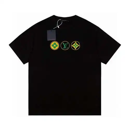 LV Louis Vuitton 24ss double-layer silicone three-flower short-sleeved T-shirt