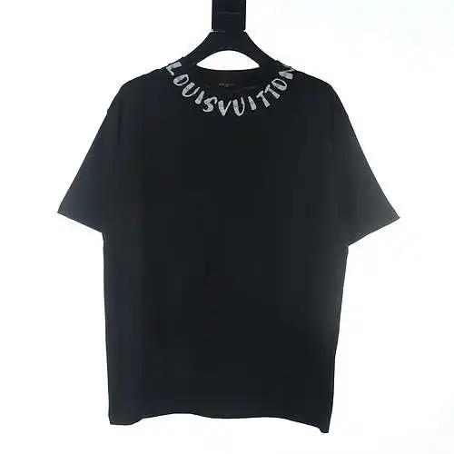 LV collar letter chain logo offset printed short-sleeved T-shirt