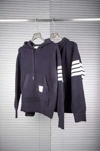 TB four-bar waffle wool hooded sweatshirt navy