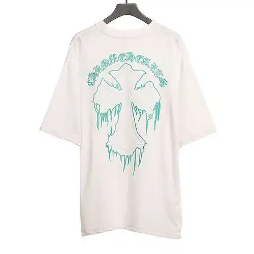 CH Crow Heart Fluid Sanskrit Big Cross Short Sleeve White