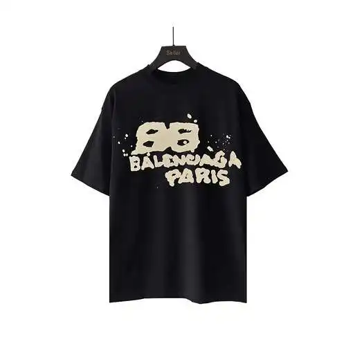 Balenciaga BLCG BB graffiti hand-painted short sleeves