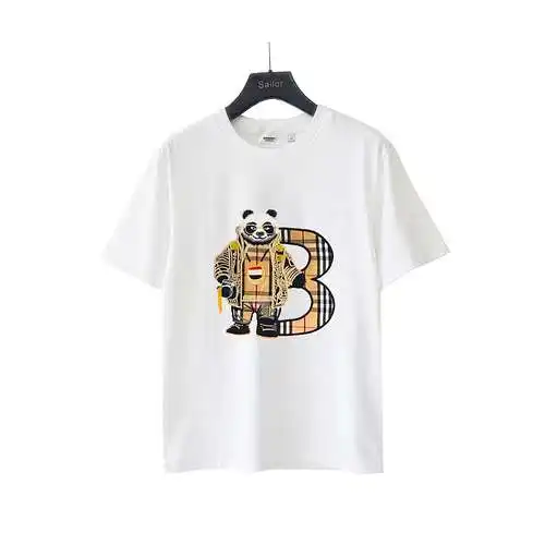 BBR Burberry Panda patch embroidered short-sleeved T-shirt