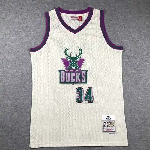 Bucks No. 34 Giannis Antetokounmpo Crema Blanco