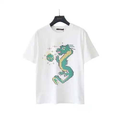 LV Louis Denwei 24SS pumpkin slippers logo printed short-sleeved T-shirt
