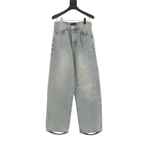 BLCG washed embroidered wide-leg pants