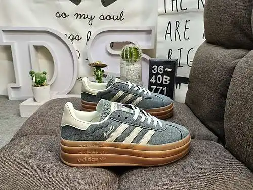 771DAdidas Originals Gazelle Bold W trébol de tres capas suela gruesa zapatillas deportivas retro ve