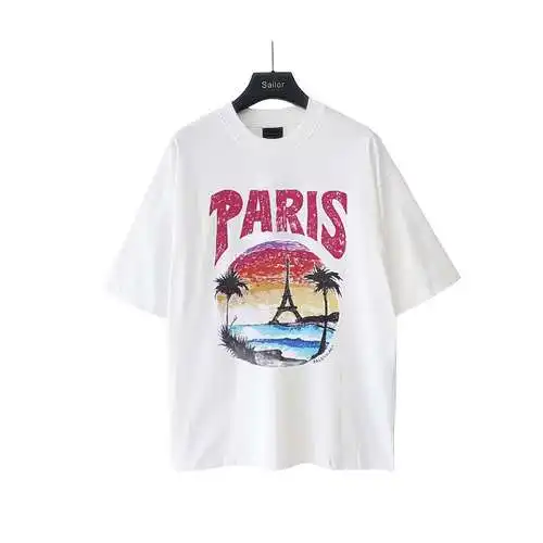 Balenciaga BLCG Coconut Tower Back Bat Logo Short Sleeve