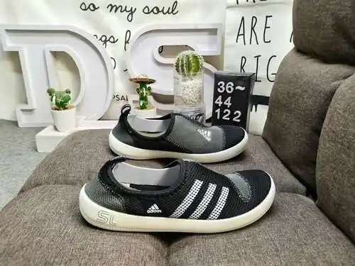 122D/Adidas B SLIP-ON DLX zapatos casuales sin cordones genuinos y perezosos