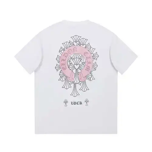 CH Crow Heart Love Horseshoe Cross Print Short Sleeve