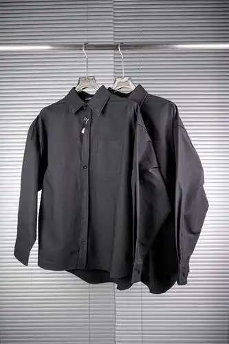 Paris back print shirt jacket black