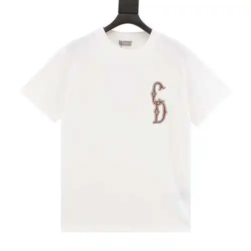 CD 24SS gold thread embroidered CD logo short-sleeved T-shirt