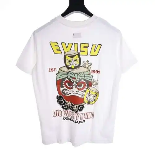 EV*ISU Lucky God Daiko Daruma 1991 pattern logo short sleeves