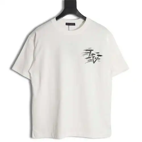 LV Louis Vuitton 23SS hand-painted lettering graffiti short-sleeved T-shirt