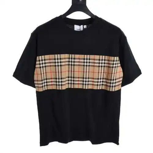 BBR chest patchwork plaid short-sleeved T-shirt