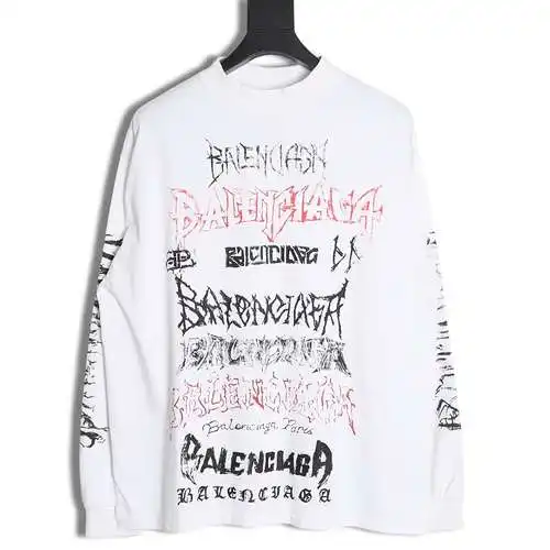 BLCG Balenciaga 24SS Year of the Dragon limited all-over printed letters long-sleeved T-shirt