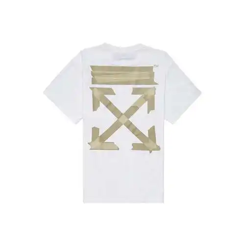 OW 20SS yellow tape arrow style short-sleeved T-shirt