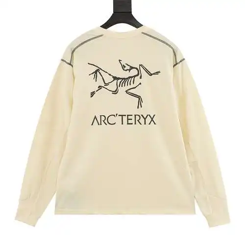 A*RC' TERYX Arc'teryx topstitched printed round neck long sleeves