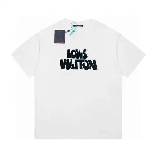 LV Louis Vuitton 24ss three-dimensional silicone letter short-sleeved T-shirt