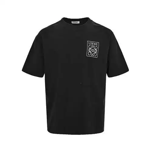 LE/Loewe 23ss manga corta con trébol de cuatro hojas en relieve tridimensional