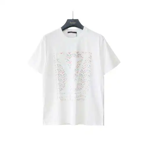 LV Louis Denwe 24SS tool pattern rainbow presbyopia letter print short-sleeved T-shirt