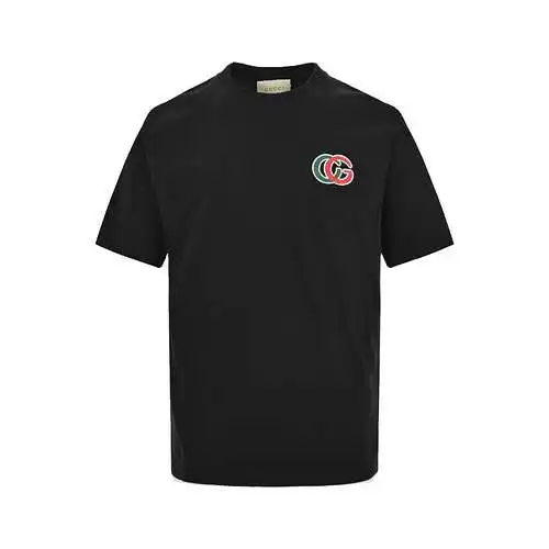 GC/Gucci 24ss red and green double G embroidered short sleeves