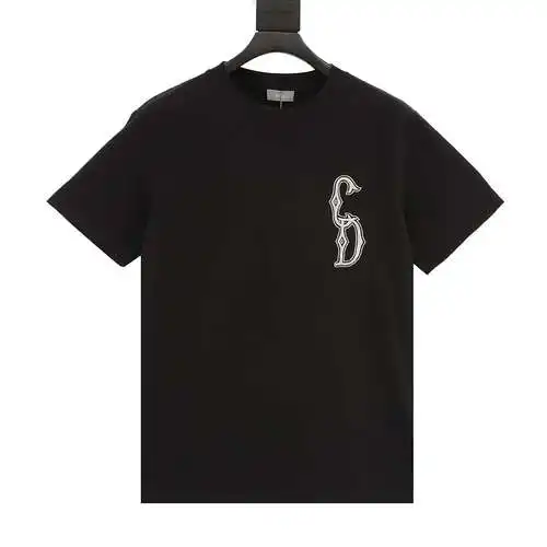 CD 24SS gold thread embroidered CD logo short-sleeved T-shirt