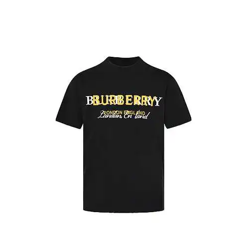 Burberry/BBR classic overlapping letter slogan chest printed short-sleeved T-shirt