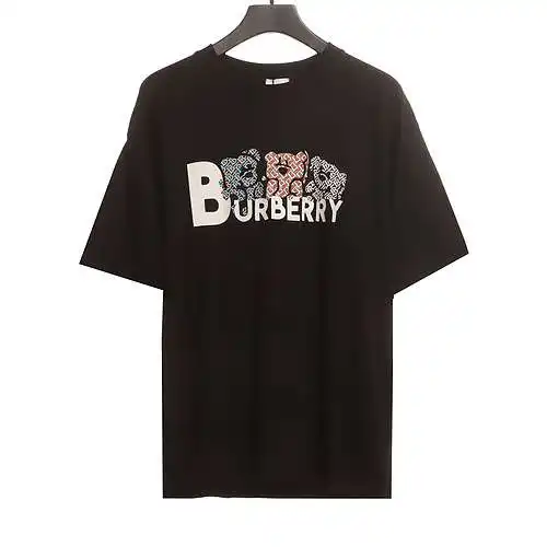 BBR Burberry Color Bear Print Short Sleeve Black