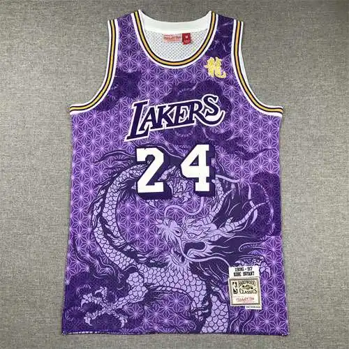 24ª Temporada Año del Dragón Edición Conmemorativa Lakers No. 24 Kobe Bryant Púrpura