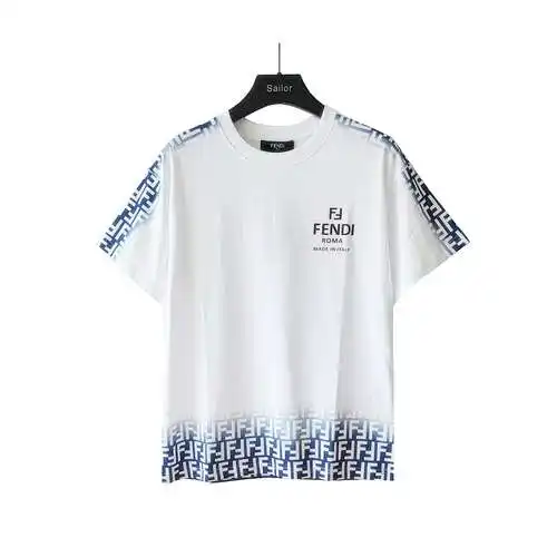 FD Fendi Gradient Sleeves All-over Print Double FF Print Short Sleeves
