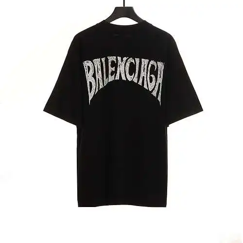 BLCG Balenciaga Fried Snowflake Back Print Short Sleeve Black