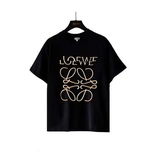 LE Luo Yiwei gold thread embroidered logo offset short-sleeved T-shirt
