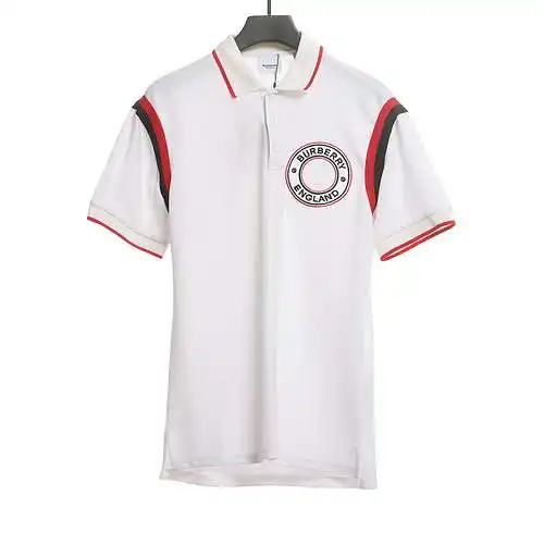 BBR Burberry red edge hoop embroidery POLO white