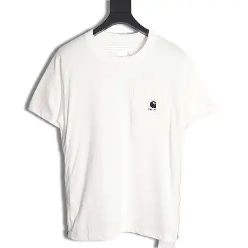 Sa*cai x car*hartt 24SS Carhart joint side zipper short-sleeved T-shirt