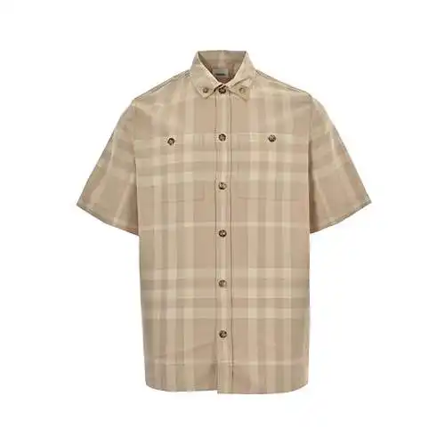 BBR/Burberry 23ss double pocket plaid short-sleeved shirt