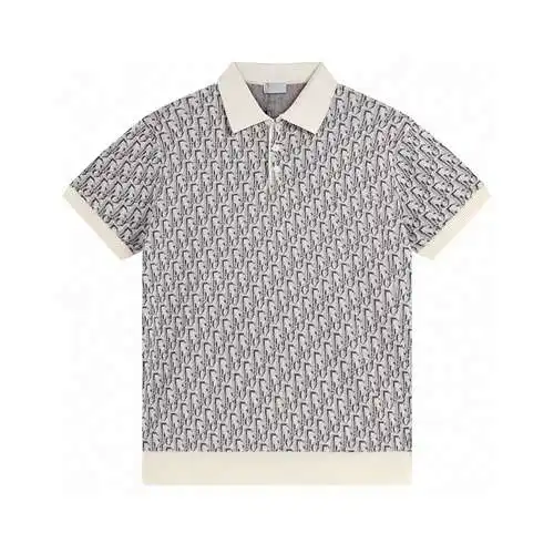 CD jacquard knitted polo shirt