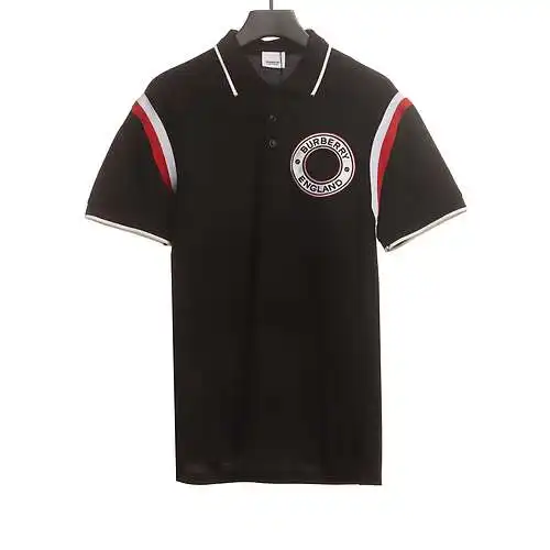 BBR Burberry red edge hoop embroidery POLO black