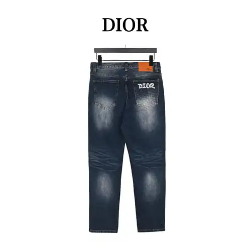 CD/Dior pocket embroidered all over printed denim trousers