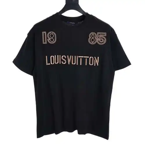 LV logo and 1985 three-dimensional embroidery short-sleeved T-shirt
