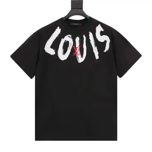 1V large logo hand-painted graffiti embroidered short-sleeved T-shirt