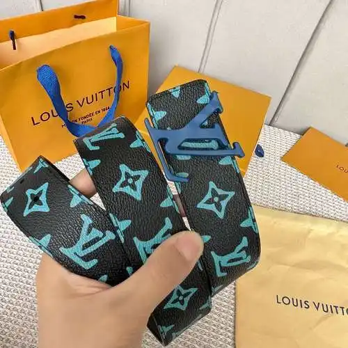 LV original men's leather belt counter quality LV men's belt ready stock wholesale width 4.0CM compl