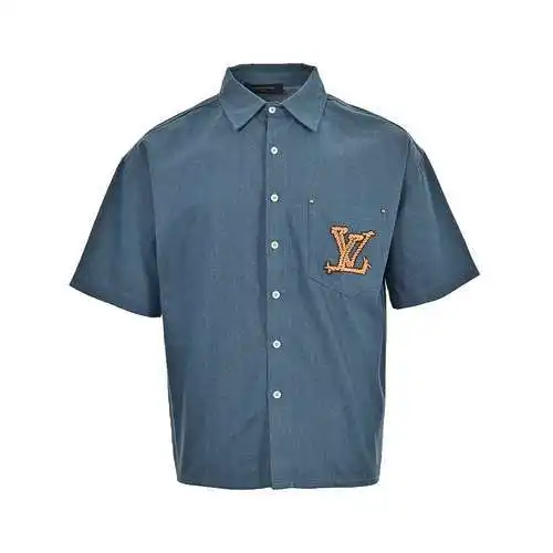 LV/Louis Vuitton 24ss hemp rope embroidered letter logo denim suit