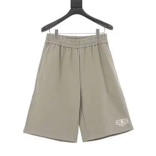 BLCG classic double B logo letter embroidered terry shorts