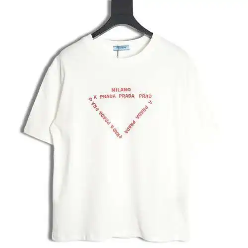 PRD Prada 24SS triangle letter print short-sleeved T-shirt