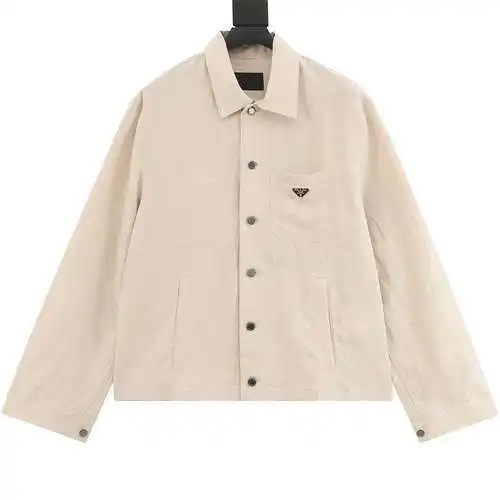 Prada PRD 24SS Chambray Pocket Long Sleeve Shirt Jacket Jacket