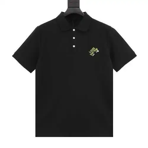 1V pin embroidered short sleeve polo shirt