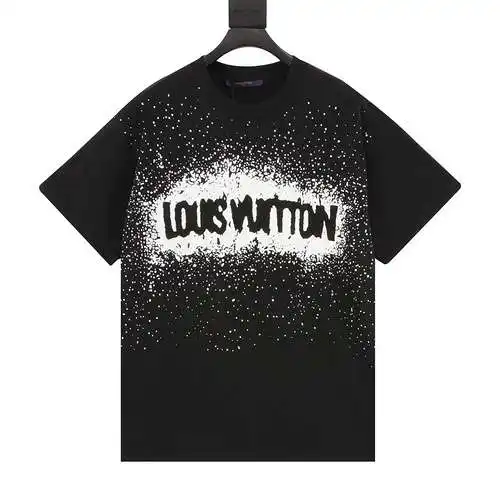 1V splash letter gradient short-sleeved T-shirt
