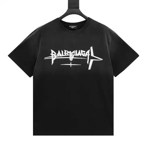 BLCG washed letter print crew neck T-shirt