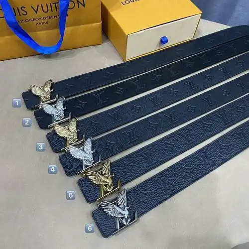 LV original men's leather belt counter quality LV men's belt ready stock wholesale width 4.0CM compl