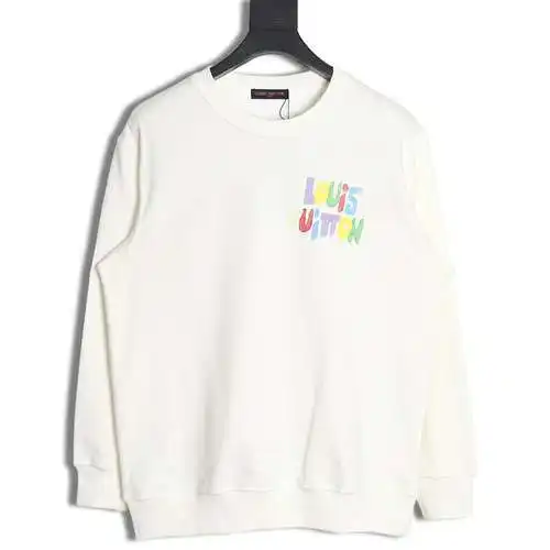LV Louis Vuitton 24SS colorful letter print crew neck sweatshirt